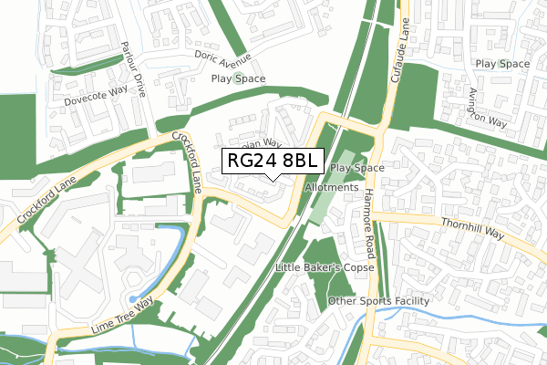 RG24 8BL map - large scale - OS Open Zoomstack (Ordnance Survey) RG24 8BL map - large scale - OS Open Zoomstack (Ordnance Survey)