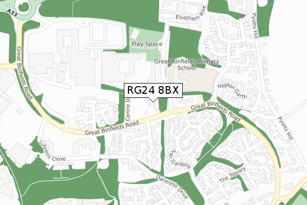 RG24 8BX map - large scale - OS Open Zoomstack (Ordnance Survey) RG24 8BX map - large scale - OS Open Zoomstack (Ordnance Survey)