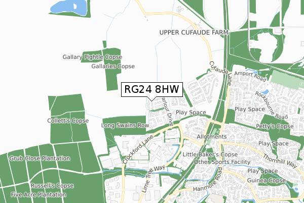 RG24 8HW map - small scale - OS Open Zoomstack (Ordnance Survey) RG24 8HW map - small scale - OS Open Zoomstack (Ordnance Survey)