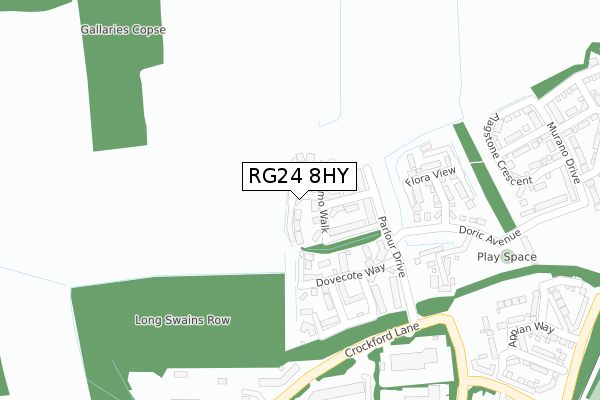 RG24 8HY map - large scale - OS Open Zoomstack (Ordnance Survey)