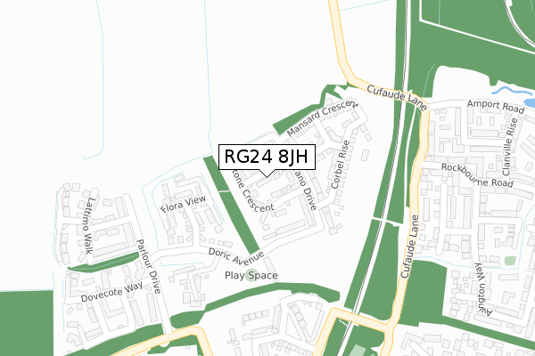RG24 8JH map - large scale - OS Open Zoomstack (Ordnance Survey) RG24 8JH map - large scale - OS Open Zoomstack (Ordnance Survey)