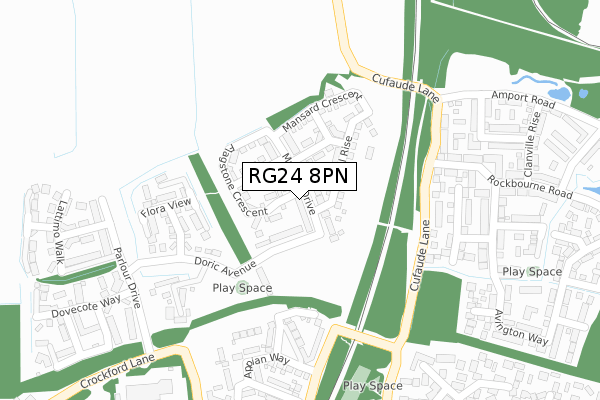 RG24 8PN map - large scale - OS Open Zoomstack (Ordnance Survey) RG24 8PN map - large scale - OS Open Zoomstack (Ordnance Survey)