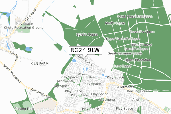RG24 9LW map - small scale - OS Open Zoomstack (Ordnance Survey) RG24 9LW map - small scale - OS Open Zoomstack (Ordnance Survey)