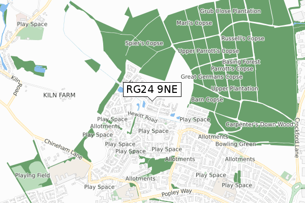 RG24 9NE map - small scale - OS Open Zoomstack (Ordnance Survey) RG24 9NE map - small scale - OS Open Zoomstack (Ordnance Survey)