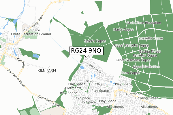 RG24 9NQ map - small scale - OS Open Zoomstack (Ordnance Survey) RG24 9NQ map - small scale - OS Open Zoomstack (Ordnance Survey)