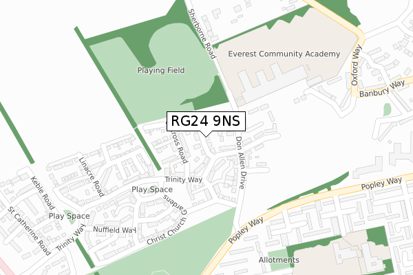 RG24 9NS map - large scale - OS Open Zoomstack (Ordnance Survey) RG24 9NS map - large scale - OS Open Zoomstack (Ordnance Survey)