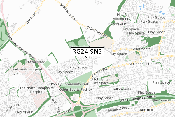 RG24 9NS map - small scale - OS Open Zoomstack (Ordnance Survey) RG24 9NS map - small scale - OS Open Zoomstack (Ordnance Survey)
