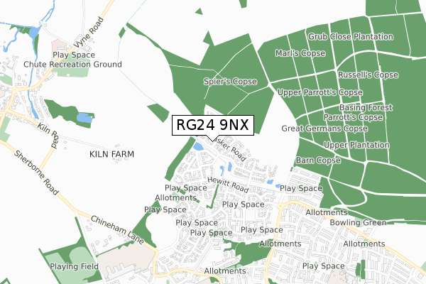 RG24 9NX map - small scale - OS Open Zoomstack (Ordnance Survey) RG24 9NX map - small scale - OS Open Zoomstack (Ordnance Survey)