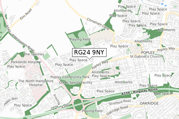 RG24 9NY map - small scale - OS Open Zoomstack (Ordnance Survey) RG24 9NY map - small scale - OS Open Zoomstack (Ordnance Survey)