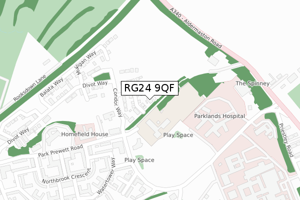 RG24 9QF map - large scale - OS Open Zoomstack (Ordnance Survey) RG24 9QF map - large scale - OS Open Zoomstack (Ordnance Survey)