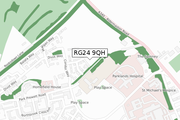 RG24 9QH map - large scale - OS Open Zoomstack (Ordnance Survey) RG24 9QH map - large scale - OS Open Zoomstack (Ordnance Survey)
