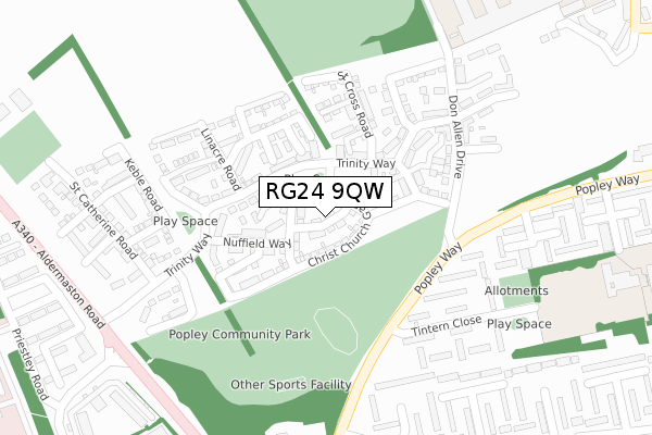 RG24 9QW map - large scale - OS Open Zoomstack (Ordnance Survey) RG24 9QW map - large scale - OS Open Zoomstack (Ordnance Survey)