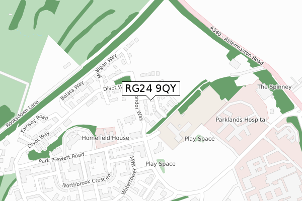 RG24 9QY map - large scale - OS Open Zoomstack (Ordnance Survey) RG24 9QY map - large scale - OS Open Zoomstack (Ordnance Survey)