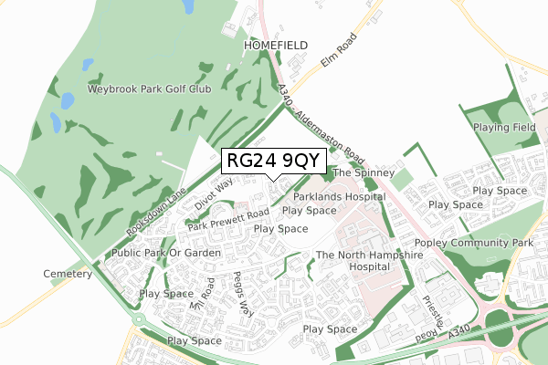 RG24 9QY map - small scale - OS Open Zoomstack (Ordnance Survey) RG24 9QY map - small scale - OS Open Zoomstack (Ordnance Survey)