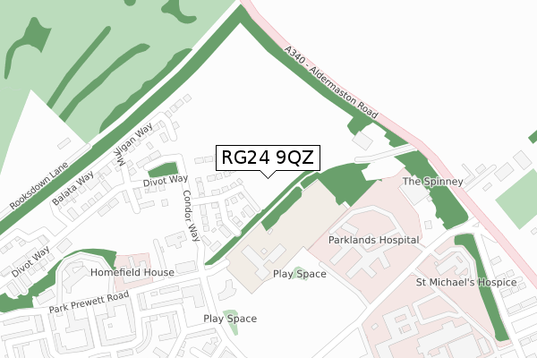 RG24 9QZ map - large scale - OS Open Zoomstack (Ordnance Survey)