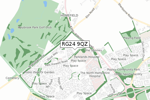 RG24 9QZ map - small scale - OS Open Zoomstack (Ordnance Survey) RG24 9QZ map - small scale - OS Open Zoomstack (Ordnance Survey)