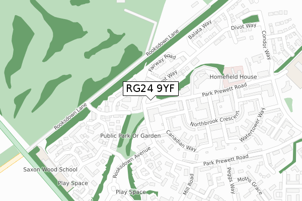 RG24 9YF map - large scale - OS Open Zoomstack (Ordnance Survey) RG24 9YF map - large scale - OS Open Zoomstack (Ordnance Survey)