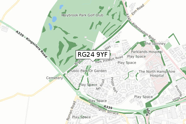 RG24 9YF map - small scale - OS Open Zoomstack (Ordnance Survey) RG24 9YF map - small scale - OS Open Zoomstack (Ordnance Survey)