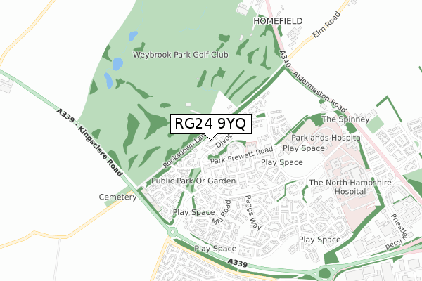 RG24 9YQ map - small scale - OS Open Zoomstack (Ordnance Survey) RG24 9YQ map - small scale - OS Open Zoomstack (Ordnance Survey)
