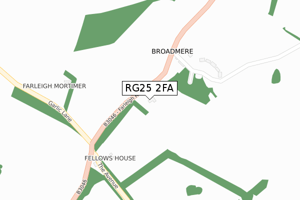 RG25 2FA map - large scale - OS Open Zoomstack (Ordnance Survey)