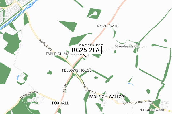 RG25 2FA map - small scale - OS Open Zoomstack (Ordnance Survey)