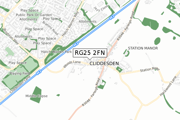 RG25 2FN map - small scale - OS Open Zoomstack (Ordnance Survey)