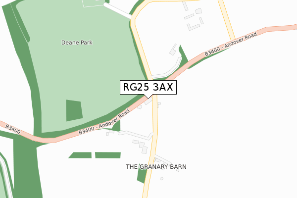 RG25 3AX map - large scale - OS Open Zoomstack (Ordnance Survey)