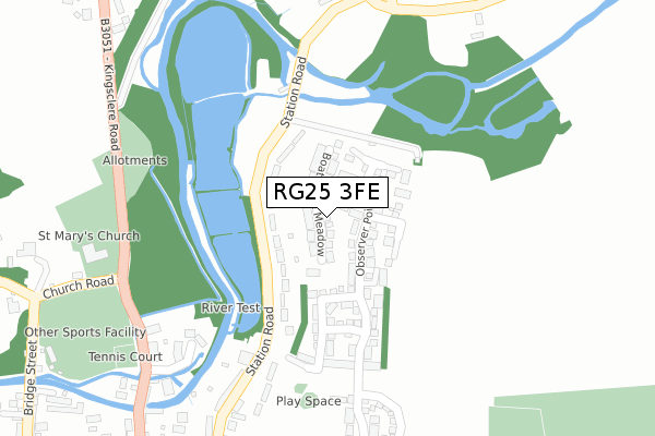RG25 3FE map - large scale - OS Open Zoomstack (Ordnance Survey)