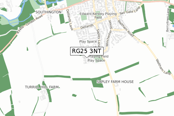 RG25 3NT map - small scale - OS Open Zoomstack (Ordnance Survey)