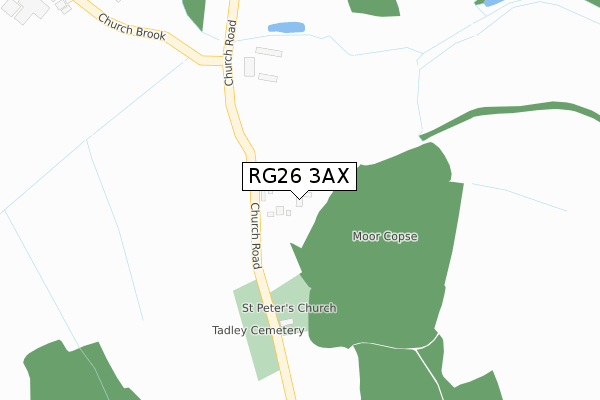 RG26 3AX map - large scale - OS Open Zoomstack (Ordnance Survey)