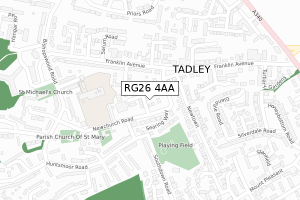 RG26 4AA map - large scale - OS Open Zoomstack (Ordnance Survey)