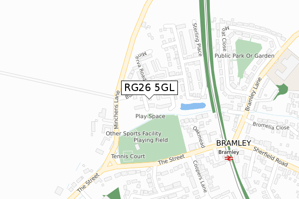 RG26 5GL map - large scale - OS Open Zoomstack (Ordnance Survey)