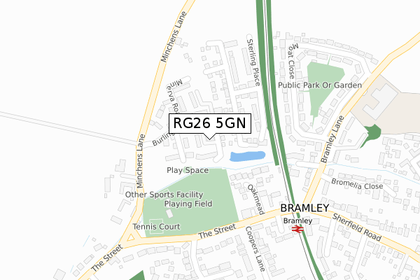 RG26 5GN map - large scale - OS Open Zoomstack (Ordnance Survey)