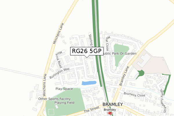 RG26 5GP map - large scale - OS Open Zoomstack (Ordnance Survey)