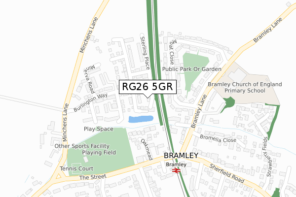 RG26 5GR map - large scale - OS Open Zoomstack (Ordnance Survey)