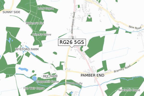 RG26 5GS map - small scale - OS Open Zoomstack (Ordnance Survey)