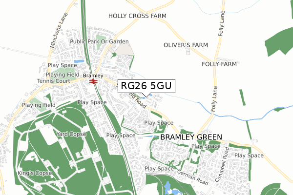 RG26 5GU map - small scale - OS Open Zoomstack (Ordnance Survey)