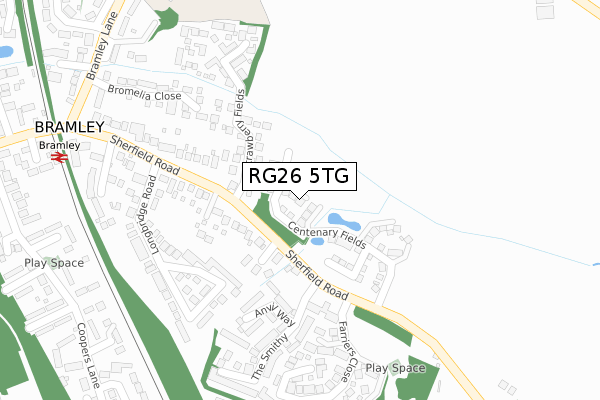RG26 5TG map - large scale - OS Open Zoomstack (Ordnance Survey)