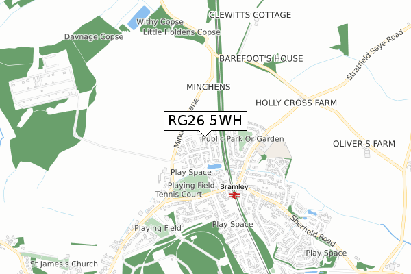 RG26 5WH map - small scale - OS Open Zoomstack (Ordnance Survey)