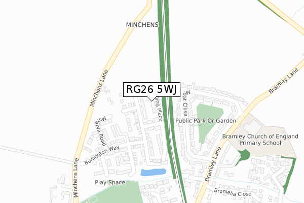 RG26 5WJ map - large scale - OS Open Zoomstack (Ordnance Survey)