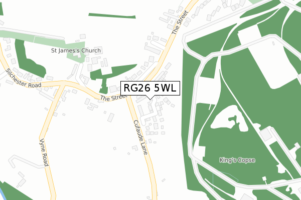 RG26 5WL map - large scale - OS Open Zoomstack (Ordnance Survey)