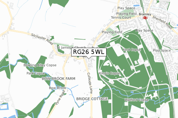 RG26 5WL map - small scale - OS Open Zoomstack (Ordnance Survey)
