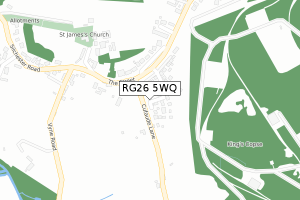 RG26 5WQ map - large scale - OS Open Zoomstack (Ordnance Survey)
