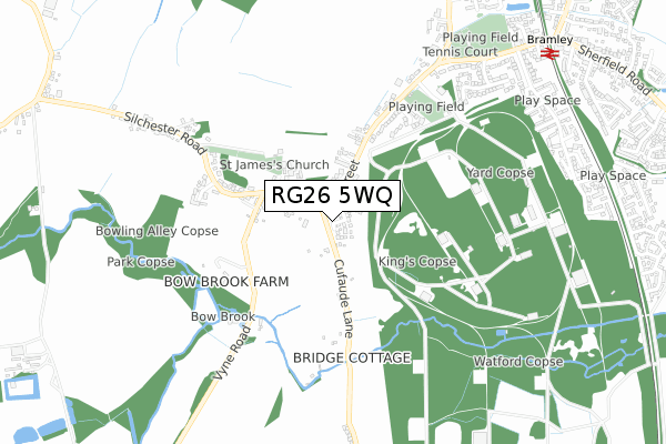 RG26 5WQ map - small scale - OS Open Zoomstack (Ordnance Survey)