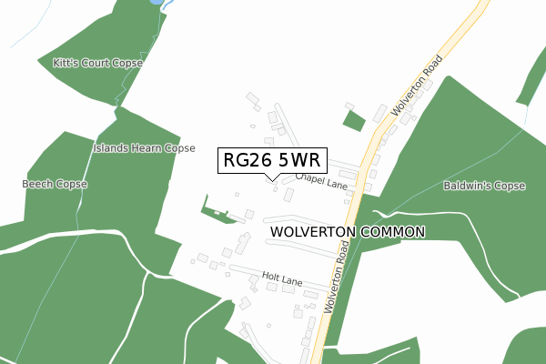 RG26 5WR map - large scale - OS Open Zoomstack (Ordnance Survey)