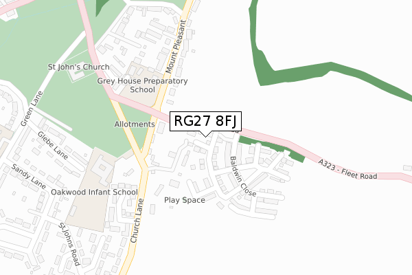 RG27 8FJ map - large scale - OS Open Zoomstack (Ordnance Survey) RG27 8FJ map - large scale - OS Open Zoomstack (Ordnance Survey)