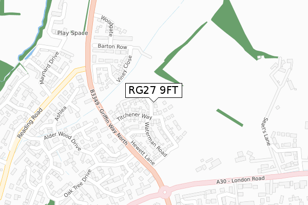 RG27 9FT map - large scale - OS Open Zoomstack (Ordnance Survey) RG27 9FT map - large scale - OS Open Zoomstack (Ordnance Survey)
