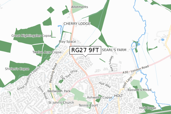RG27 9FT map - small scale - OS Open Zoomstack (Ordnance Survey) RG27 9FT map - small scale - OS Open Zoomstack (Ordnance Survey)