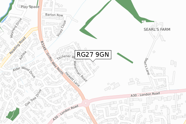 RG27 9GN map - large scale - OS Open Zoomstack (Ordnance Survey)