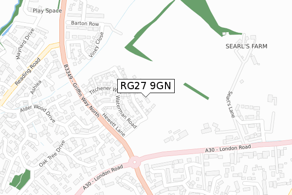 RG27 9GN map - large scale - OS Open Zoomstack (Ordnance Survey) RG27 9GN map - large scale - OS Open Zoomstack (Ordnance Survey)